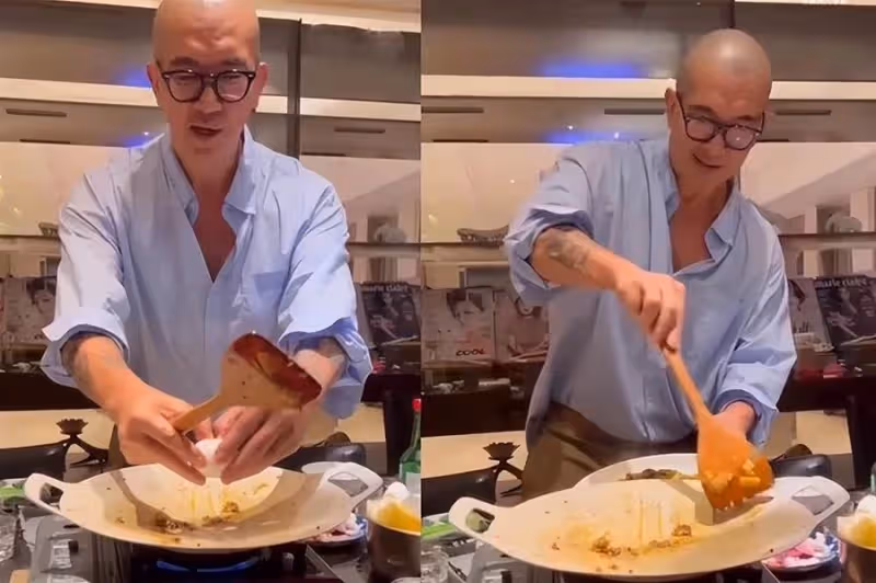 46歲大S真有品位！53歲老公下廚做飯穿襯衫少系紐扣「肌肉比前夫發達」：身材有型一點不油膩