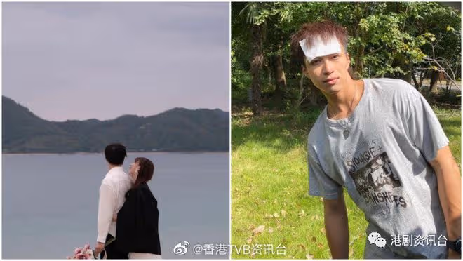 TVB小生與日籍太太婚紗相曝光!老婆著低胸碎花白紗海邊留影