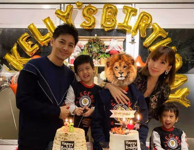 林志穎和kimi騎自行車,11歲兒子身高快趕上爸爸,膚色健康有肌肉