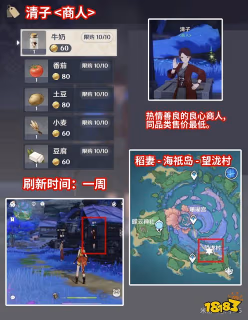 原神商人進貨單圖鑑 各地最良心商人一覽