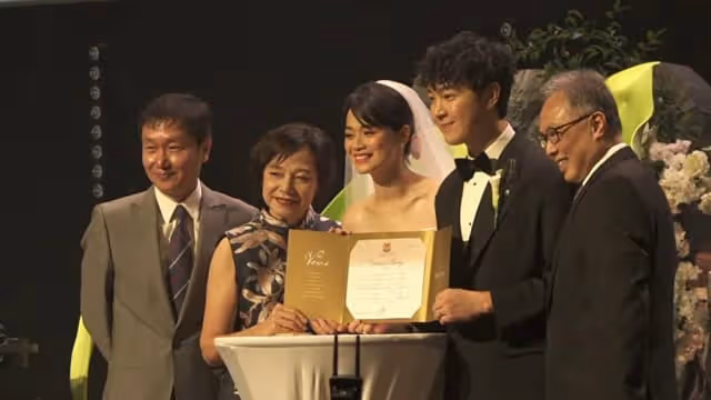 本地與上海親友兩地見證　徐鳴傑、陳鳳玲浪漫完婚！