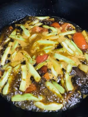 豆角燜面（素）
