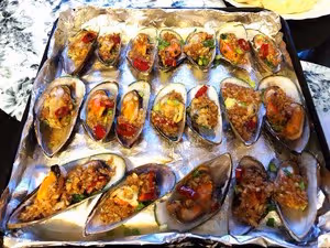 家庭烤箱版烤青口貝