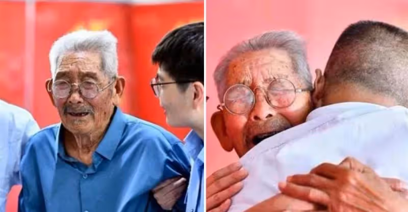 「一輩子的痛」90歲爺爺「火車站弄丟2歲兒」用一生去尋子「終於在晚年圓夢」父子相擁而泣：一聲爸爸等了58年