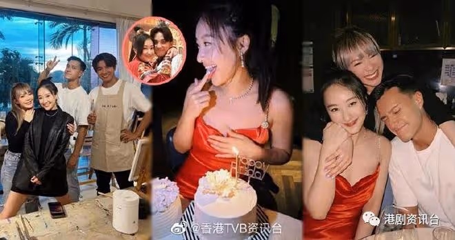 陳瀅33歲生日興奮舔手指！弔帶低胸裙現身派對