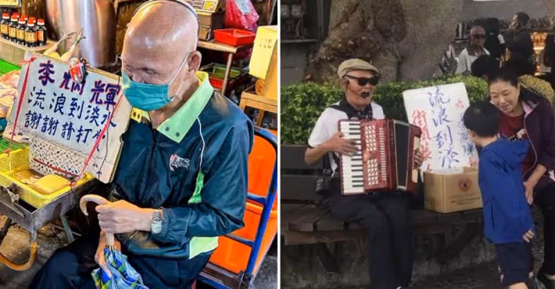 市場遇73歲李炳輝！淡水菜場賣唱，他驚「真的認不出」心疼掏光百元鈔打賞，網淚：一定要加油！