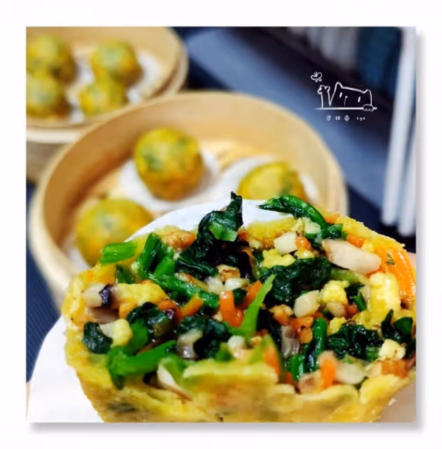玉米面素菜糰子