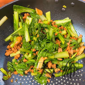 上班帶飯菜-肉末小白菜