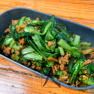 上班帶飯菜-肉末小白菜