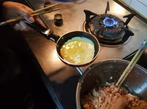 超簡單肉末蛋餃