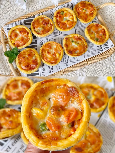 一口一個迷你小披薩🍕蛋撻皮的創意吃法‼️