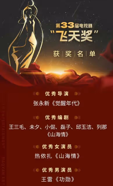 飛天獎名單出爐！熱依紮成視後，王雷爆冷成視帝，閆妮孫儷成陪跑