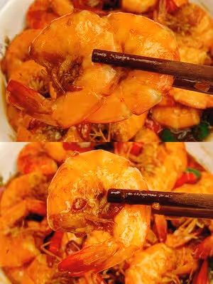 超級過癮❗️家常下飯菜辣炒大蝦🍤