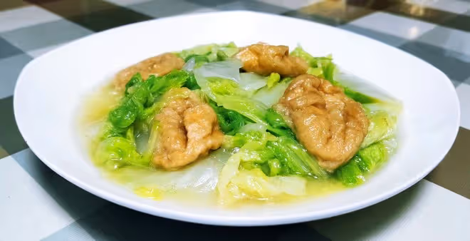 油麵筋炒白菜