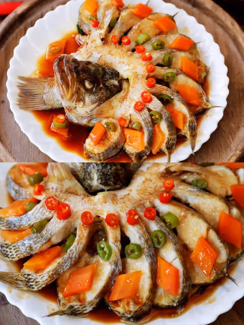 孔雀開屏鱸魚