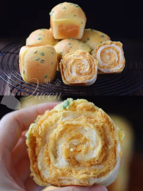 外酥內軟‼️滿滿的肉鬆❗️香蔥墨西哥肉鬆小吐司