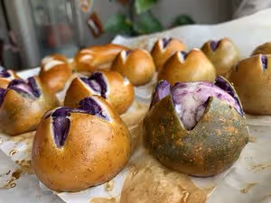 無油無糖低卡鹼水麵包結（紅豆、芋泥全麥原味）pretzel 健身可