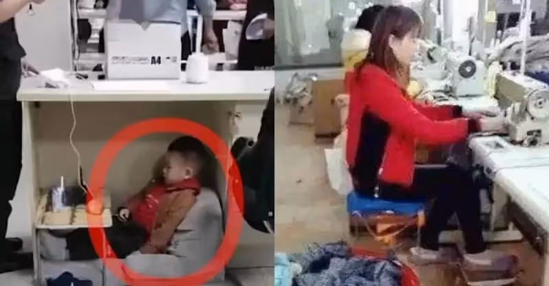 沒時間帶孩子！4歲懂事寶寶陪媽媽上班讓人心疼，「乖巧躲桌底不哭不鬧」，背後原因曝光，網友：好想抱抱