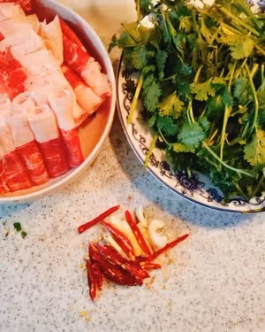 香菜羊肉卷