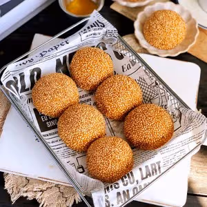 糯嘰嘰的秋冬甜品南瓜麻球（麻團），無需油炸也能外皮酥脆香甜軟糯