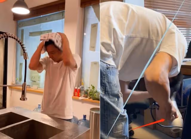 61歲劉德華工作太賣力，一臉猙獰全身用力，胳膊上大塊肌肉明顯