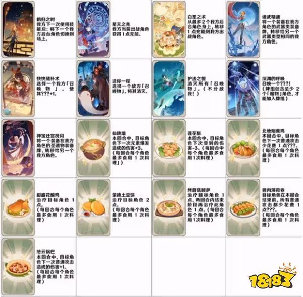 原神七聖召喚卡牌有哪些 七聖召喚卡牌圖鑑一覽