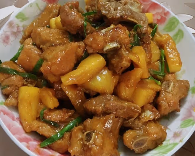 菠蘿炒排骨（無油炸版）