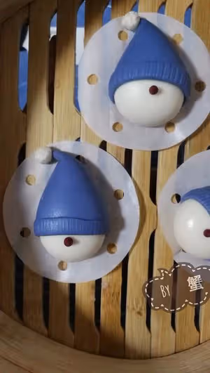 藍帽子小雪人饅頭