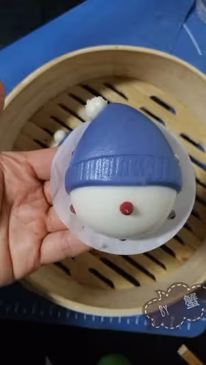 藍帽子小雪人饅頭