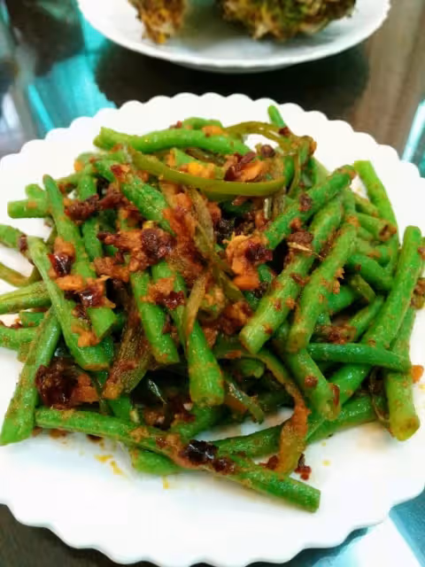 鹹蛋黃爆炒豆角