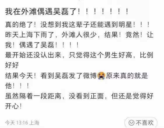 吳磊外灘散步被偶遇 背影照帥氣十足
