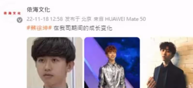 臉型變不如人心變　蔡徐坤提前解約掀巨波