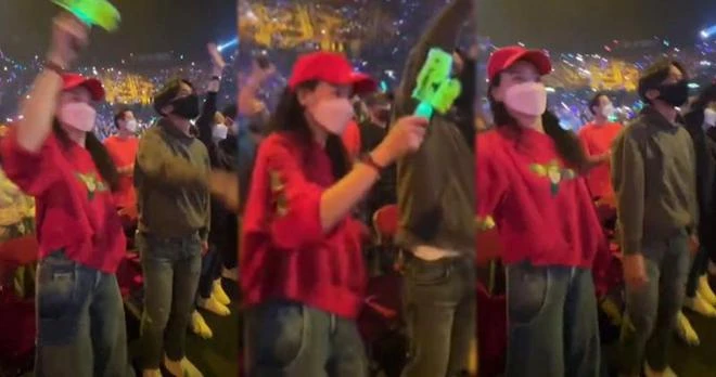 鄭伊健開演唱會,舒淇攜老公馮德倫現身支持,揮舞螢光棒表現激動