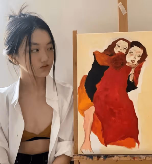 16歲李嫣國外曬美照 透視裝黑蕾絲內衣