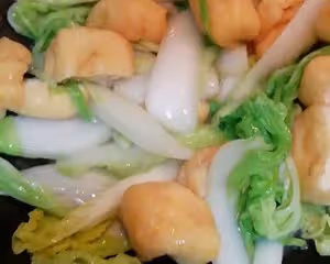 小蔥油豆腐炒大白菜（娃娃菜）