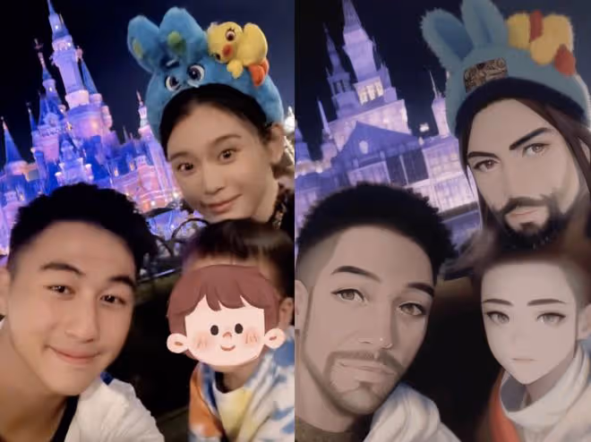 奚夢瑤何猷君迪士尼度假，父母婆婆一路同行，全家照顧寶寶很溫馨