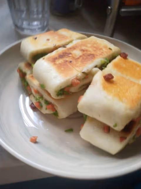 火腿青椒發麵餅