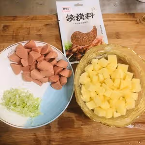 超好吃❗️孜然火腿土豆丁（燒烤料版）