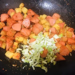 超好吃❗️孜然火腿土豆丁（燒烤料版）