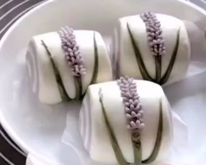 薰衣草造型花樣饅頭