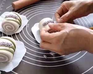 薰衣草造型花樣饅頭
