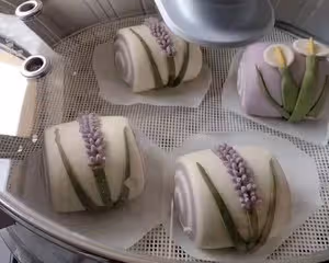 薰衣草造型花樣饅頭
