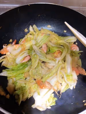 白菜炒大蝦