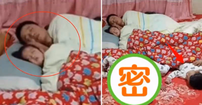 媽媽外出，寶爸帶孩子們睡午覺，她進門見到床上一幕驚呆，網友爆笑：兒子是親生的嗎？