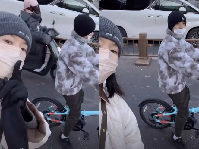 董潔偷拍13歲兒子,頂頂發現後顯不耐煩,母子出門被誤認成是姐妹