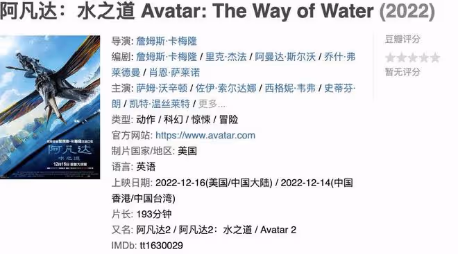 阿凡達2預售票房破1.5億，票價高成最大詬病，網友紛紛抱怨看不起
