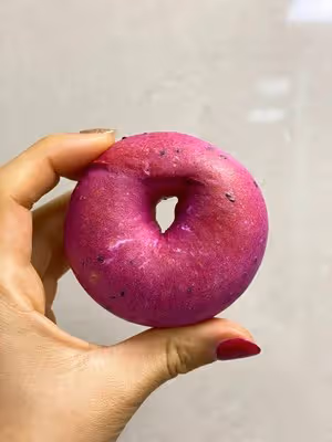 【減脂人早餐必備】無油無糖全麥火龍果貝果自帶甜味有嚼勁對於減肥的人來說真的好吃關鍵純天然麵包