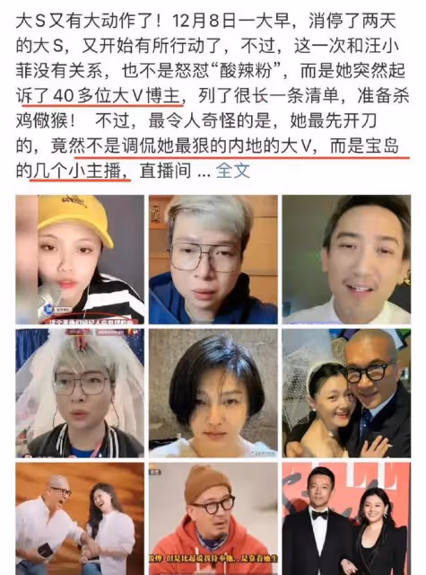 大S起訴台灣省小主播，殺雞儆猴？她在口碑翻車的路上越走越遠