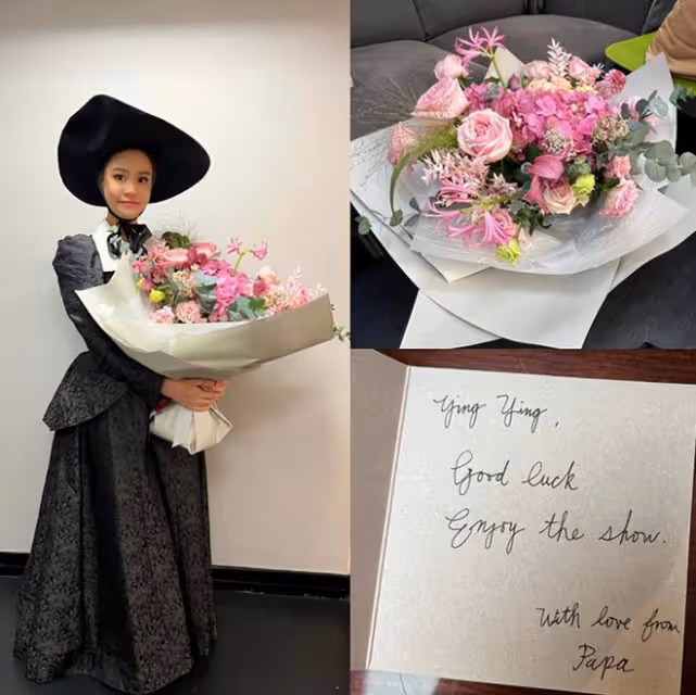 呂麗君精心打扮看女兒表演，劉鑾雄高調送花給劉秀盈，破不和傳聞