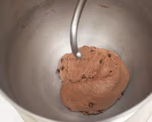 鬆軟拉絲的巧克力可可豆餐包！